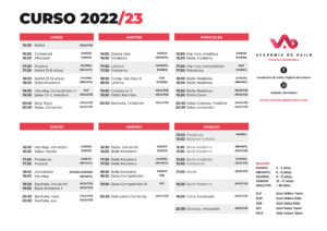 horarios de clases academia virginia bernabeu