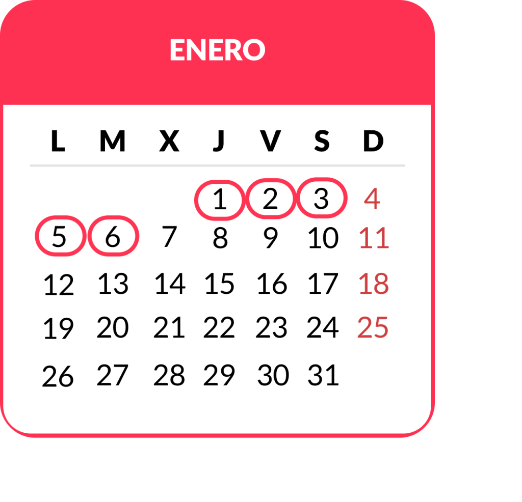 Calendario enero 2026